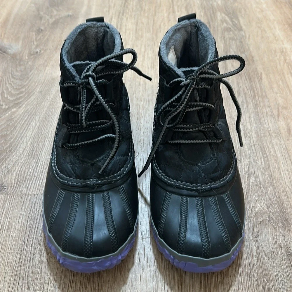 JBU BY JAMBU | Women's‎ Nala Weather Ready Rain Boot, Black Nylon/Lilac